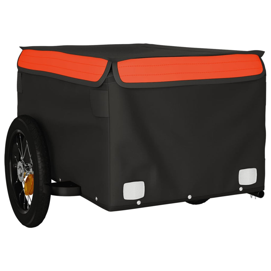 Fietstrailer 30 kg ijzer zwart en oranje 120 x 54 x 44 cm Oranje