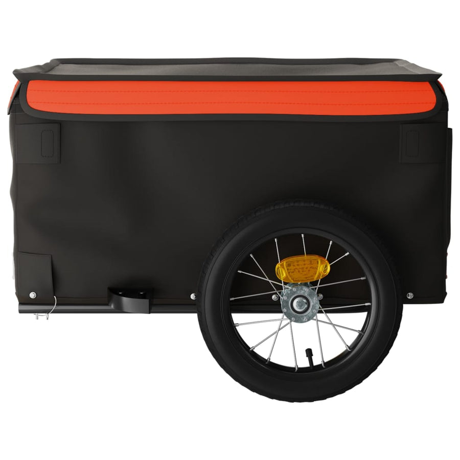 Fietstrailer 30 kg ijzer zwart en oranje 120 x 54 x 44 cm Oranje