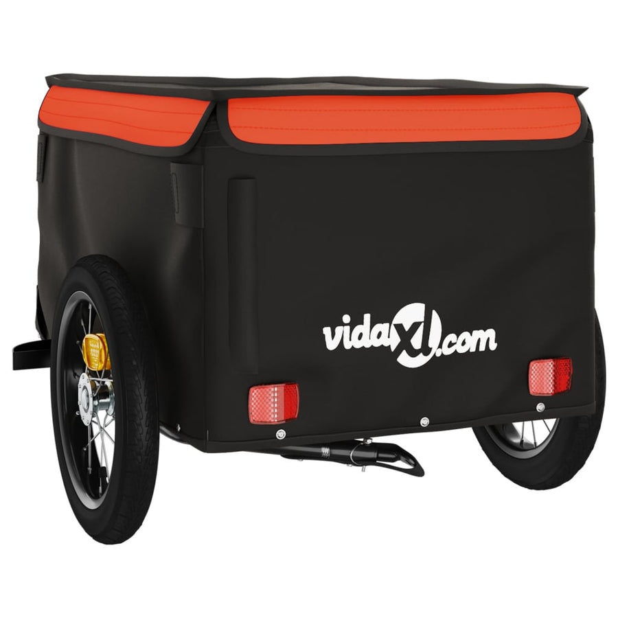 Fietstrailer 30 kg ijzer zwart en oranje 120 x 54 x 44 cm Oranje
