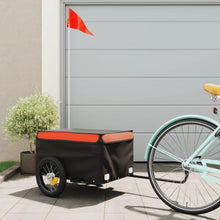 Fietstrailer 30 kg ijzer zwart en oranje 120 x 54 x 44 cm Oranje