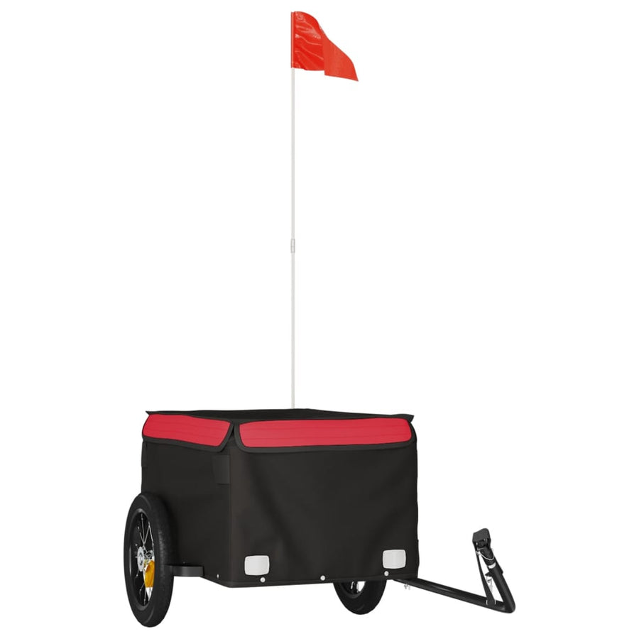 Fietstrailer 30 kg ijzer zwart en rood 120 x 54 x 44 cm Rood