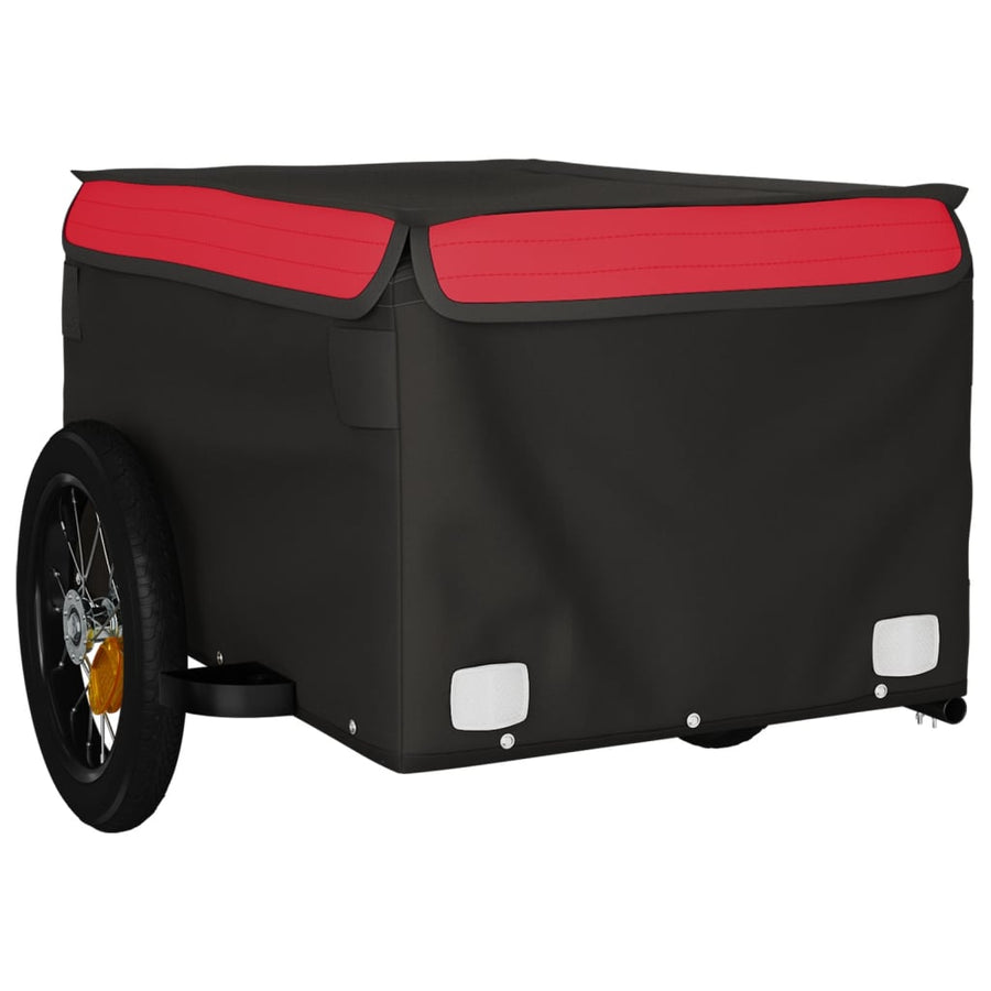 Fietstrailer 30 kg ijzer zwart en rood 120 x 54 x 44 cm Rood