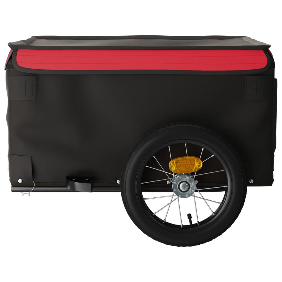 Fietstrailer 30 kg ijzer zwart en rood 120 x 54 x 44 cm Rood