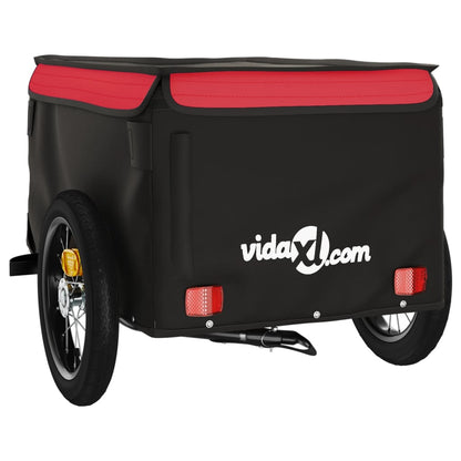 Fietstrailer 30 kg ijzer zwart en rood 120 x 54 x 44 cm Rood