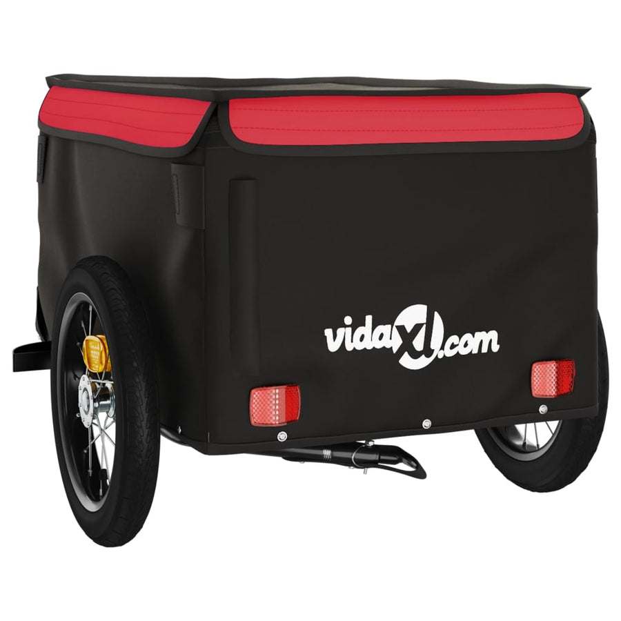Fietstrailer 30 kg ijzer zwart en rood 120 x 54 x 44 cm Rood