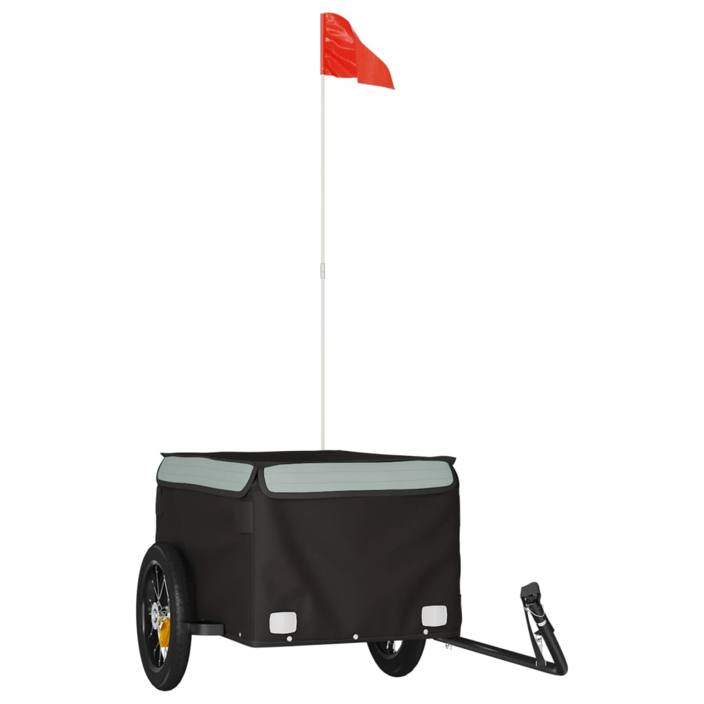 Fietstrailer 30 kg ijzer zwart en grijs 120 x 54 x 44 cm Grijs