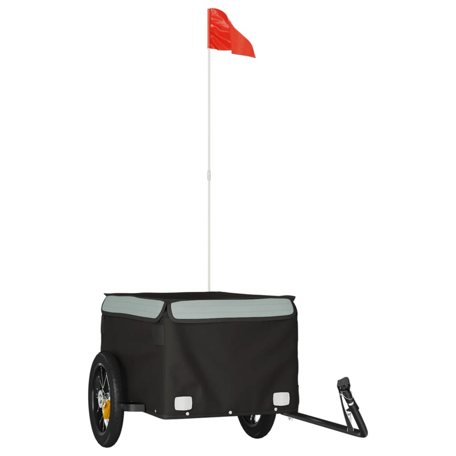 Fietstrailer 30 kg ijzer zwart en grijs 120 x 54 x 44 cm Grijs