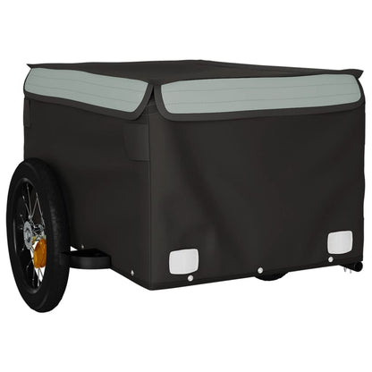 Fietstrailer 30 kg ijzer zwart en grijs 120 x 54 x 44 cm Grijs