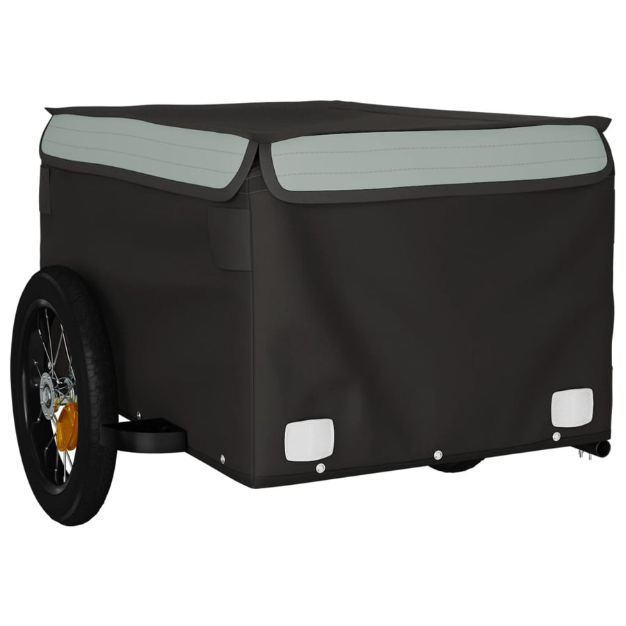Fietstrailer 30 kg ijzer zwart en grijs 120 x 54 x 44 cm Grijs