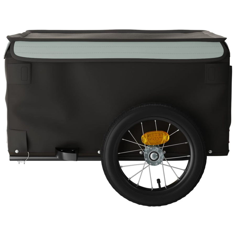 Fietstrailer 30 kg ijzer zwart en grijs 120 x 54 x 44 cm Grijs