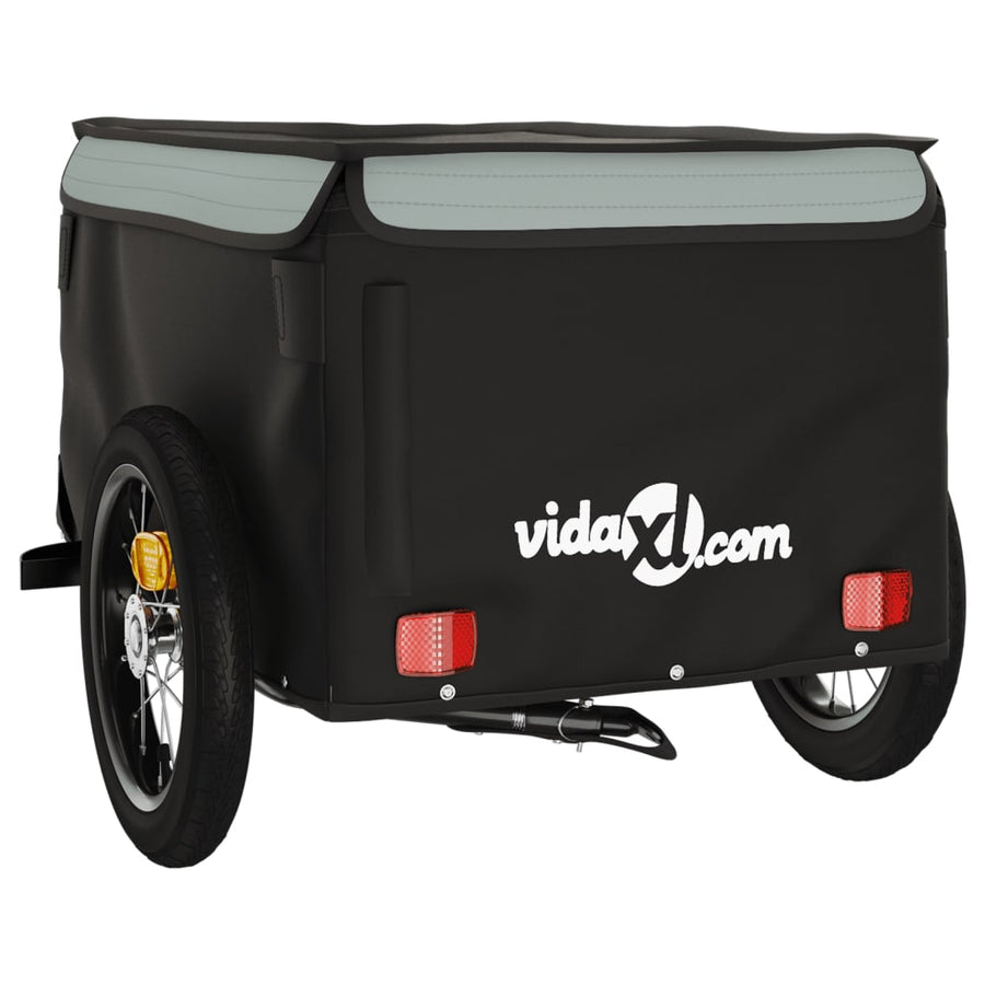 Fietstrailer 30 kg ijzer zwart en grijs 120 x 54 x 44 cm Grijs