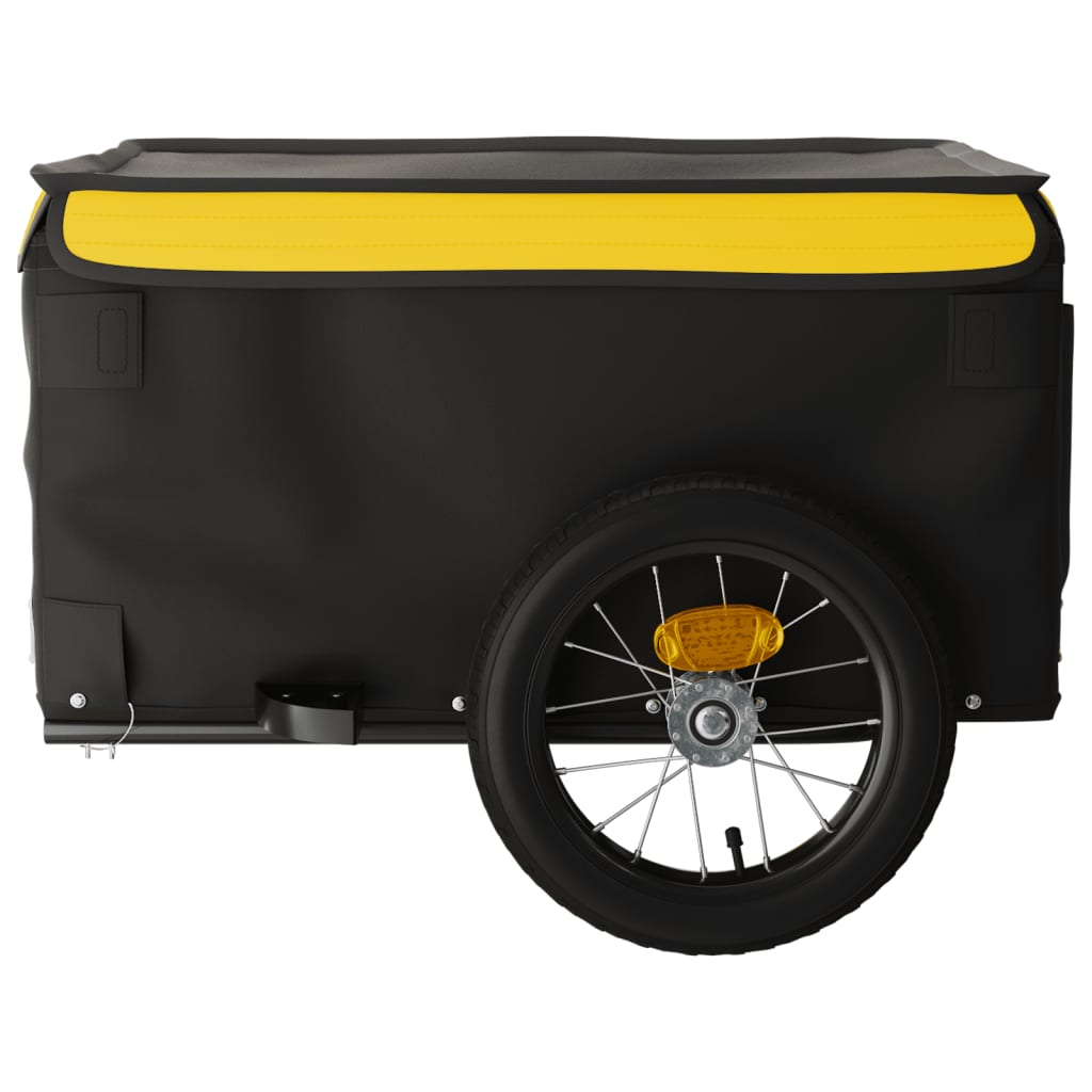 Fietstrailer 30 kg ijzer zwart en geel 120 x 54 x 44 cm Geel