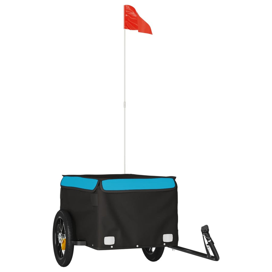 Fietstrailer 30 kg ijzer zwart en blauw 120 x 54 x 44 cm Blauw