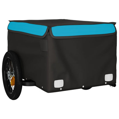 Fietstrailer 30 kg ijzer zwart en blauw 120 x 54 x 44 cm Blauw