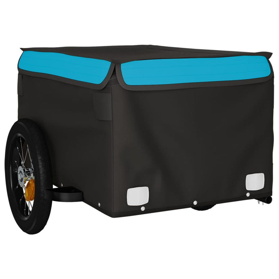 Fietstrailer 30 kg ijzer zwart en blauw 120 x 54 x 44 cm Blauw