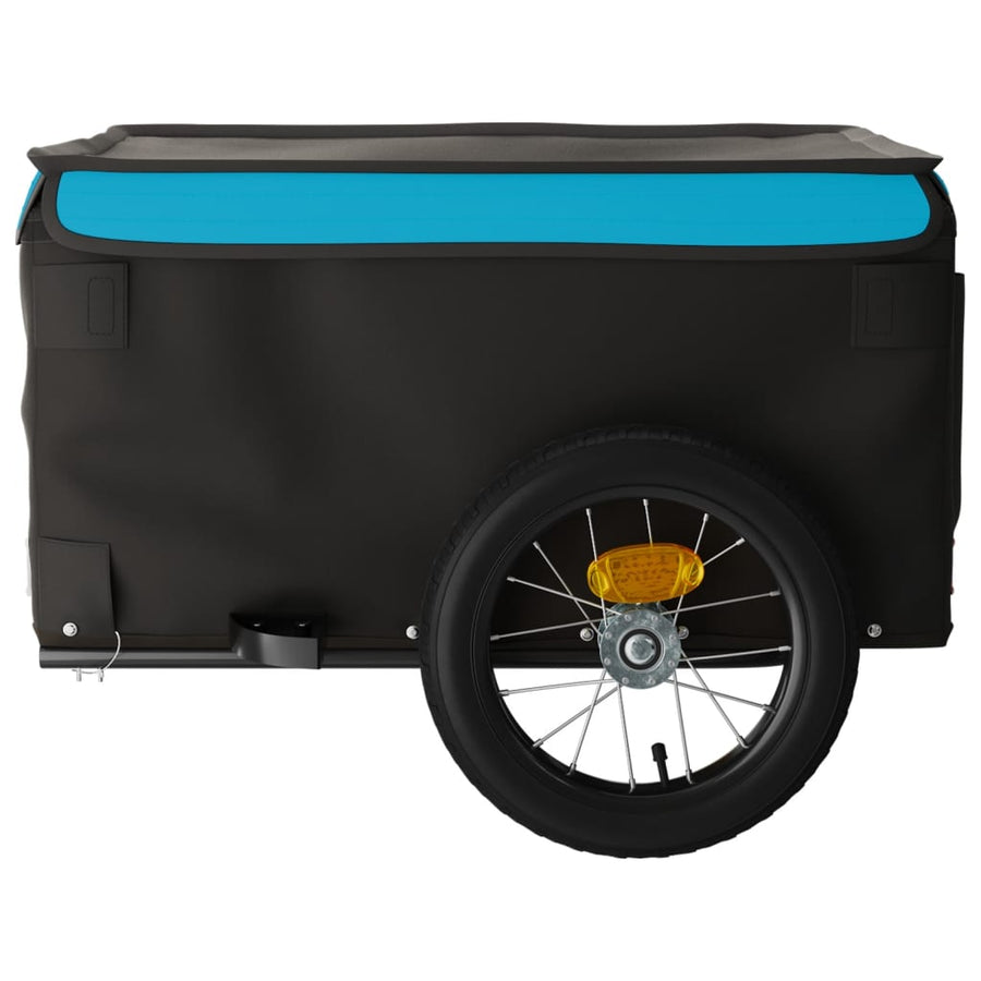 Fietstrailer 30 kg ijzer zwart en blauw 120 x 54 x 44 cm Blauw