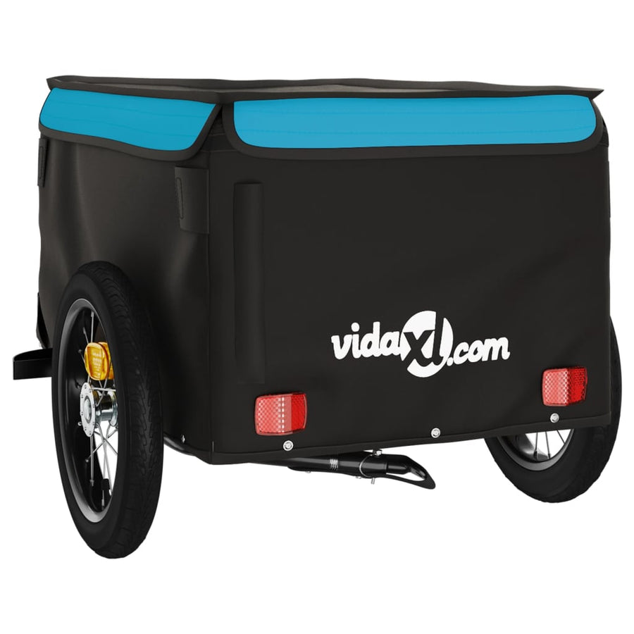 Fietstrailer 30 kg ijzer zwart en blauw 120 x 54 x 44 cm Blauw