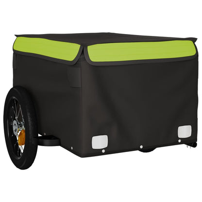 Fietstrailer 30 kg ijzer zwart en groen 120 x 54 x 44 cm Groen