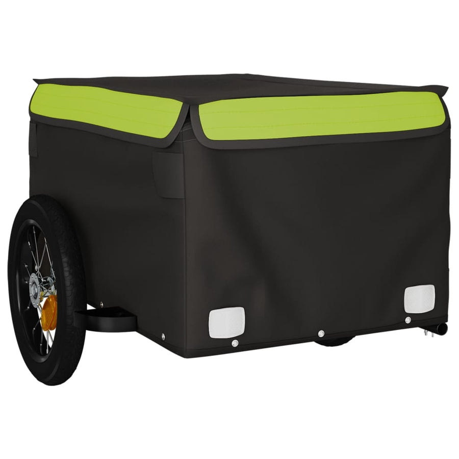 Fietstrailer 30 kg ijzer zwart en groen 120 x 54 x 44 cm Groen