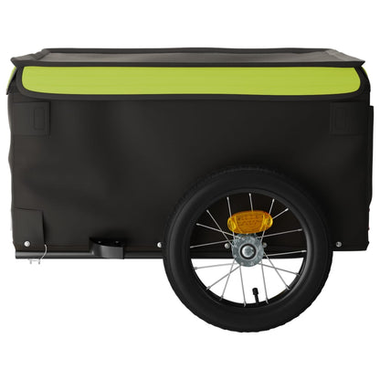 Fietstrailer 30 kg ijzer zwart en groen 120 x 54 x 44 cm Groen