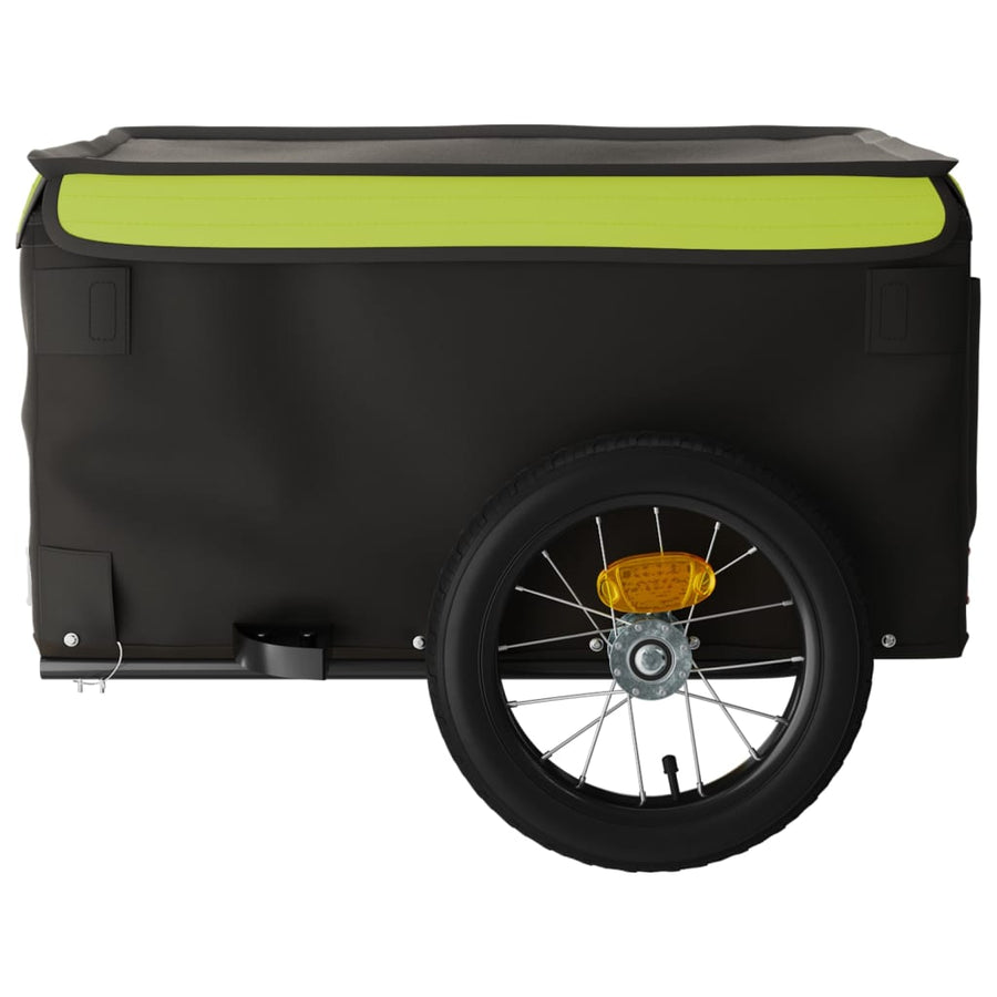 Fietstrailer 30 kg ijzer zwart en groen 120 x 54 x 44 cm Groen