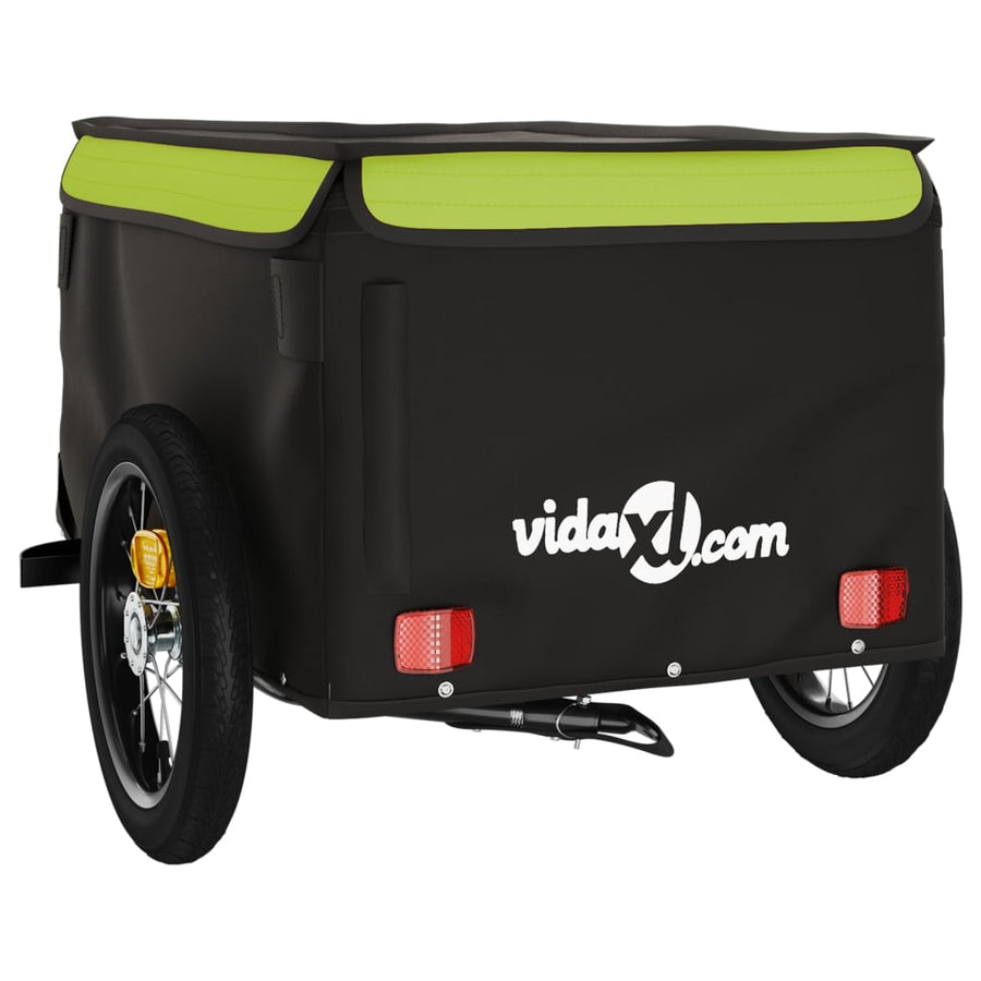 Fietstrailer 30 kg ijzer zwart en groen 120 x 54 x 44 cm Groen