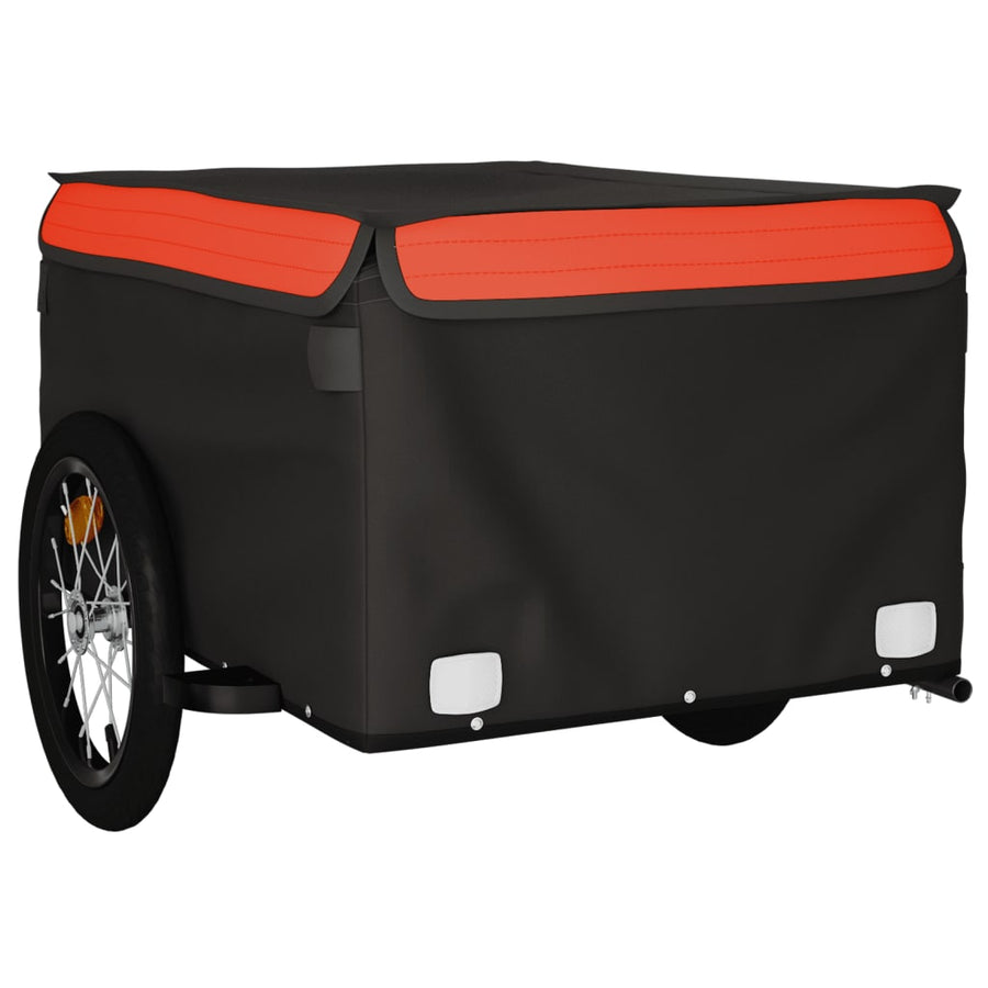 Fietstrailer 45 kg ijzer zwart en oranje 124 x 62.5 x 52 cm Oranje
