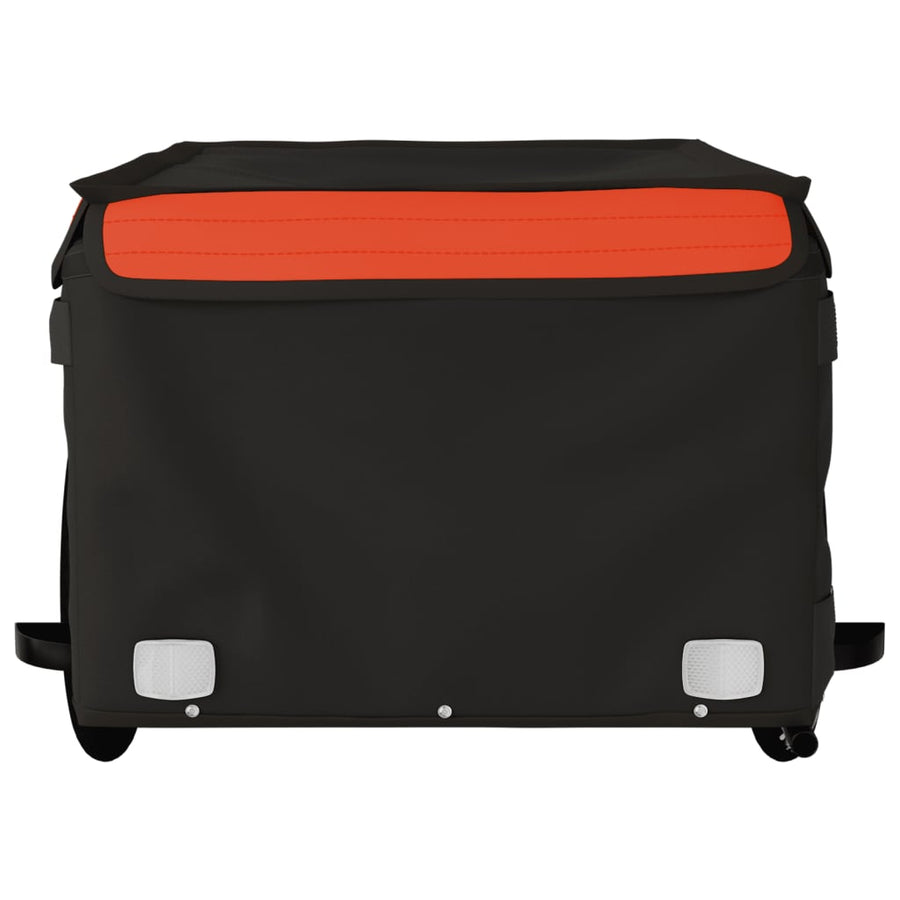 Fietstrailer 45 kg ijzer zwart en oranje 124 x 62.5 x 52 cm Oranje