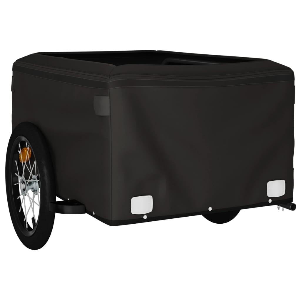Fietstrailer 45 kg ijzer zwart en oranje 124 x 62.5 x 52 cm Oranje