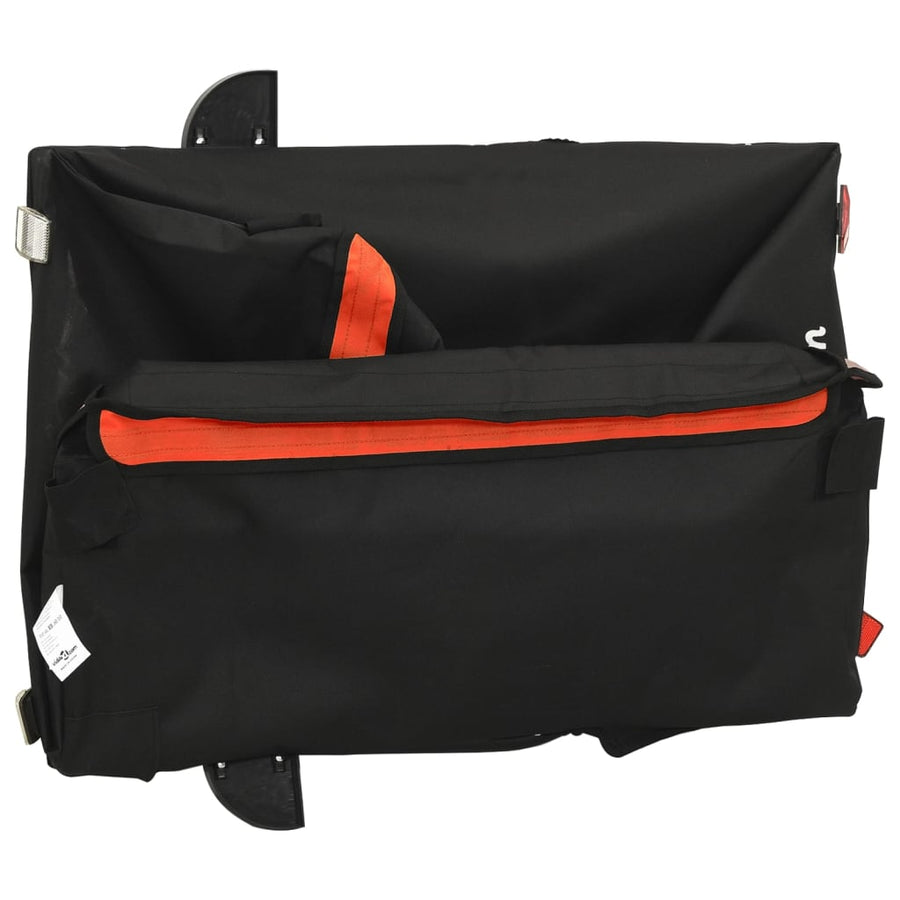 Fietstrailer 45 kg ijzer zwart en oranje 124 x 62.5 x 52 cm Oranje