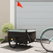 Fietstrailer 45 kg ijzer zwart grijs 124x62.5x52 cm