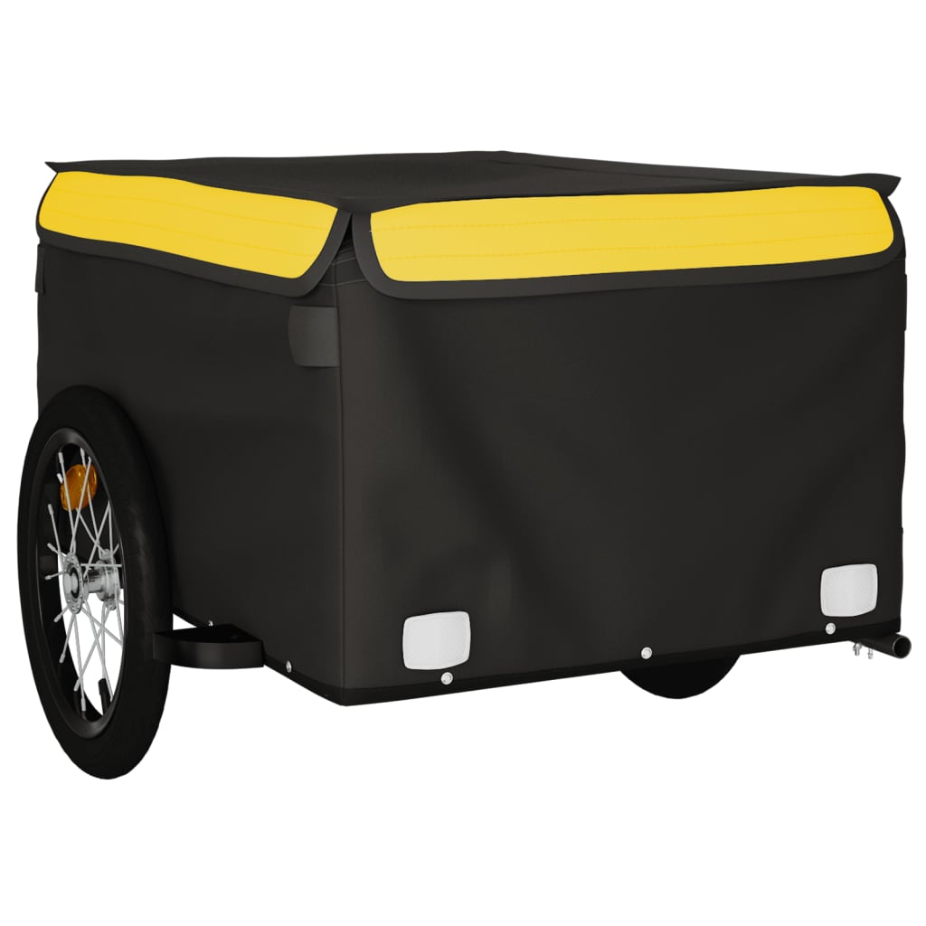 Fietstrailer 45 kg ijzer zwart en geel 124 x 62.5 x 52 cm Geel