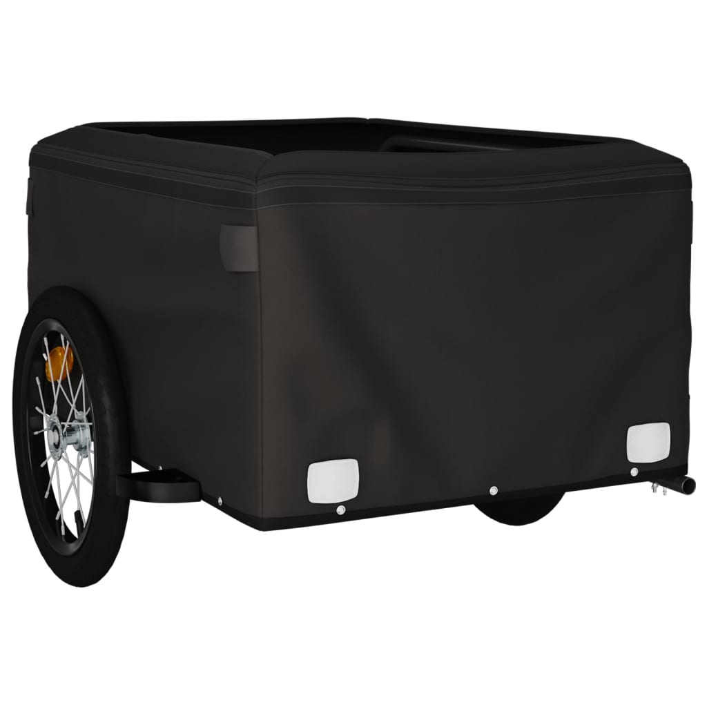 Fietstrailer 45 kg ijzer zwart en geel 124 x 62.5 x 52 cm Geel