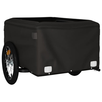 Fietstrailer 45 kg ijzer zwart en geel 124 x 62.5 x 52 cm Geel