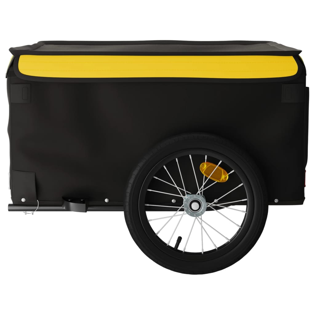 Fietstrailer 45 kg ijzer zwart en geel 124 x 62.5 x 52 cm Geel