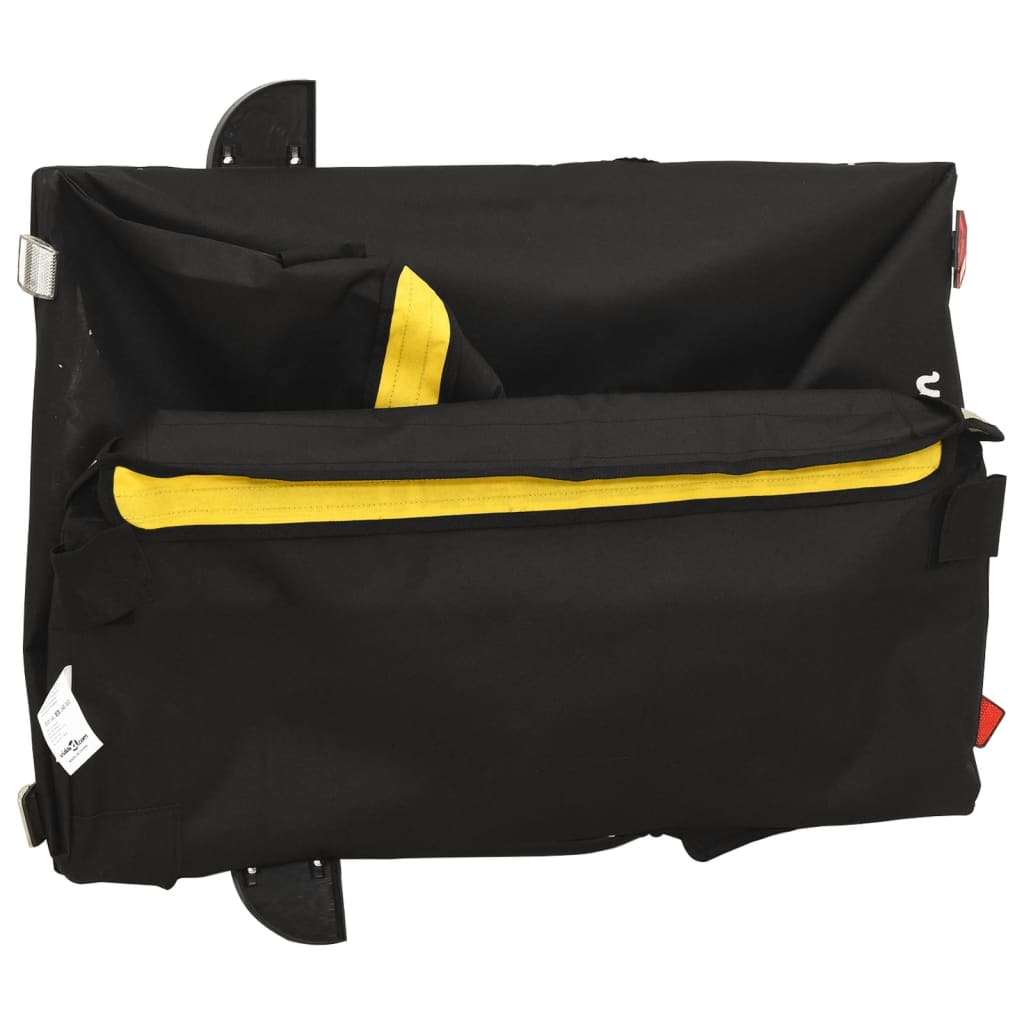 Fietstrailer 45 kg ijzer zwart en geel 124 x 62.5 x 52 cm Geel