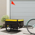 Fietstrailer 45 kg ijzer zwart geel 124x62.5x52 cm