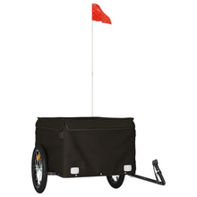 Fietstrailer 45 kg ijzer zwart 124 x 62.5 x 52 cm Zwart