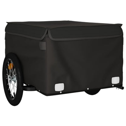 Fietstrailer 45 kg ijzer zwart 124 x 62.5 x 52 cm Zwart
