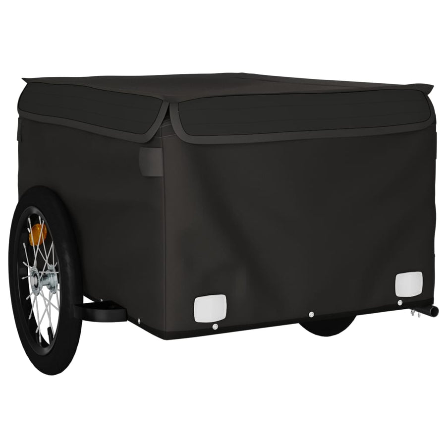 Fietstrailer 45 kg ijzer zwart 124 x 62.5 x 52 cm Zwart