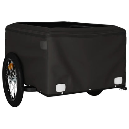 Fietstrailer 45 kg ijzer zwart 124 x 62.5 x 52 cm Zwart
