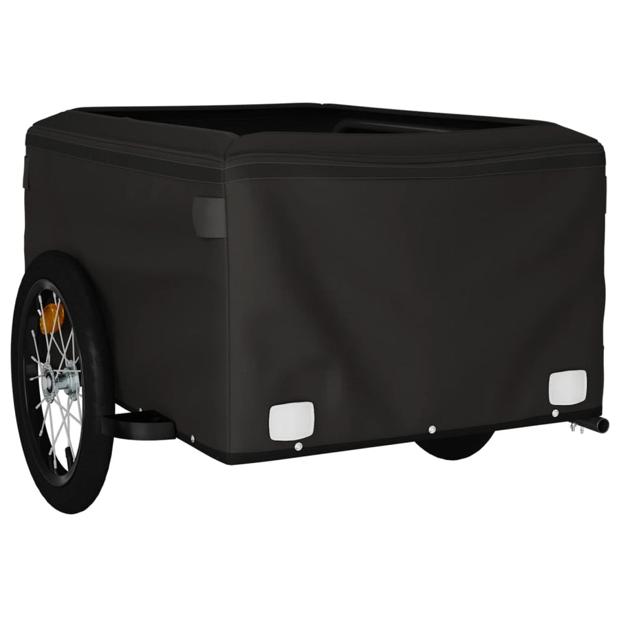 Fietstrailer 45 kg ijzer zwart 124 x 62.5 x 52 cm Zwart