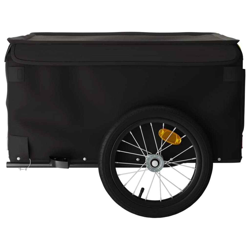 Fietstrailer 45 kg ijzer zwart 124 x 62.5 x 52 cm Zwart