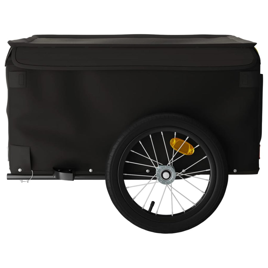 Fietstrailer 45 kg ijzer zwart 124 x 62.5 x 52 cm Zwart