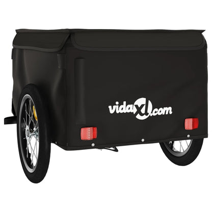 Fietstrailer 45 kg ijzer zwart 124 x 62.5 x 52 cm Zwart