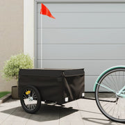 Fietstrailer 45 kg ijzer zwart 124x62.5x52 cm