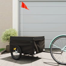 Fietstrailer 45 kg ijzer zwart 124 x 62.5 x 52 cm Zwart