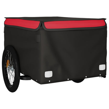 Fietstrailer 45 kg ijzer zwart en rood 134 x 69 x 59 cm Rood