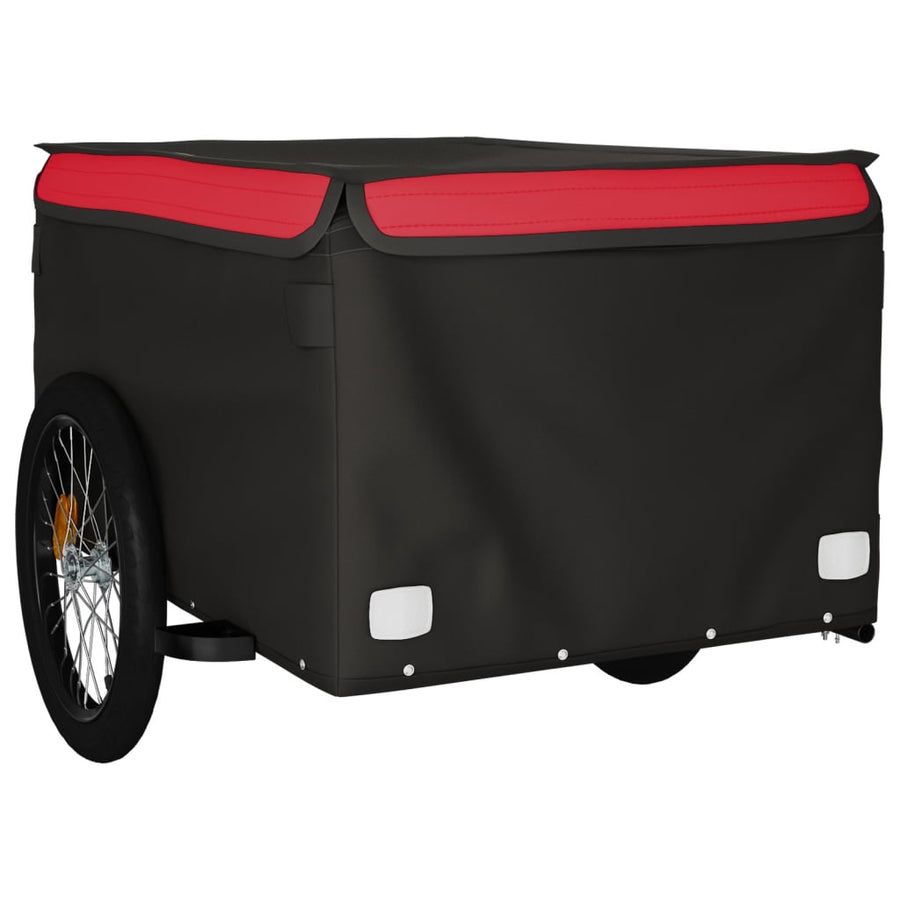 Fietstrailer 45 kg ijzer zwart en rood 134 x 69 x 59 cm Rood