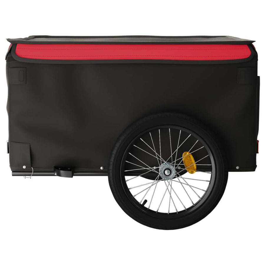 Fietstrailer 45 kg ijzer zwart en rood 134 x 69 x 59 cm Rood